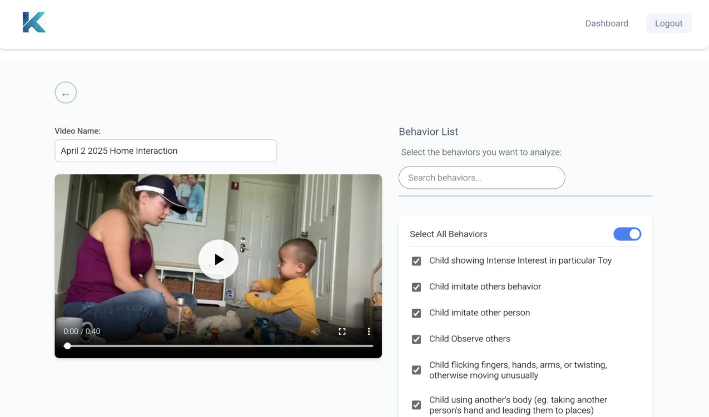 Keppa video upload interface